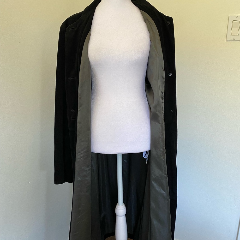 Maxfield Parrish Full length Black Suede Coat
